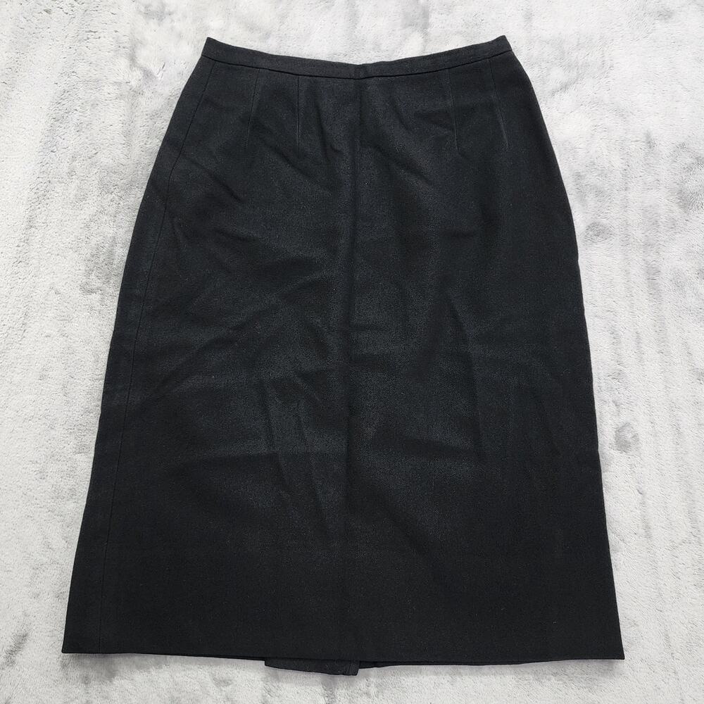 Vintage 60s Century Skirt Womens XS Black Wool Pencil Lined Side Metal Zip‎ Goth